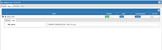 Job detailed code which need to be performed